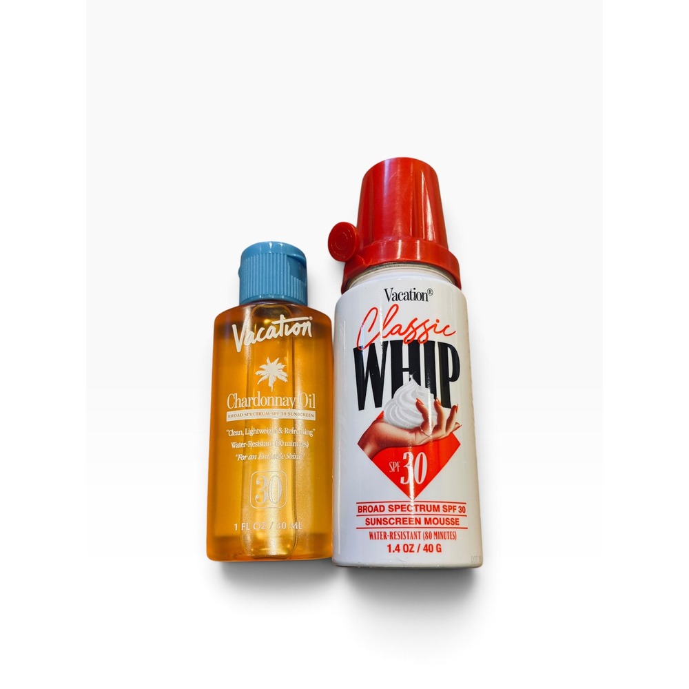 Vacation Sunscreen Chardonnay Oil SPF 30 1oz + Classic Whip SPF 30 Mousse 1.4oz